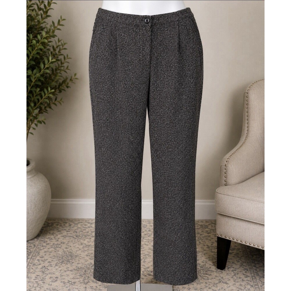 JM Collection Jennifer Moore Size 8 Women’s Tweed Pants 30x28 Gray Straight Leg